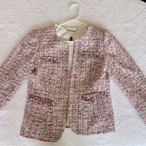 Pink boucle White House Black Market jacket